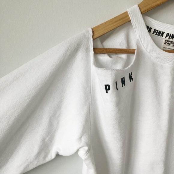 ✨NWT✨ VS PINK ‘Cold Shoulder’ Sweatshirt - Picture 2 of 5